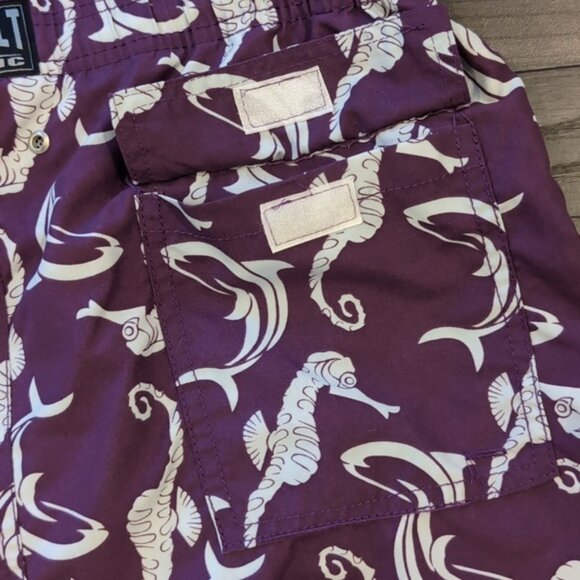 Roosevelt Del Mar Republic Swim Trunks Seahorse Dolphin Print - Picture 10 of 12